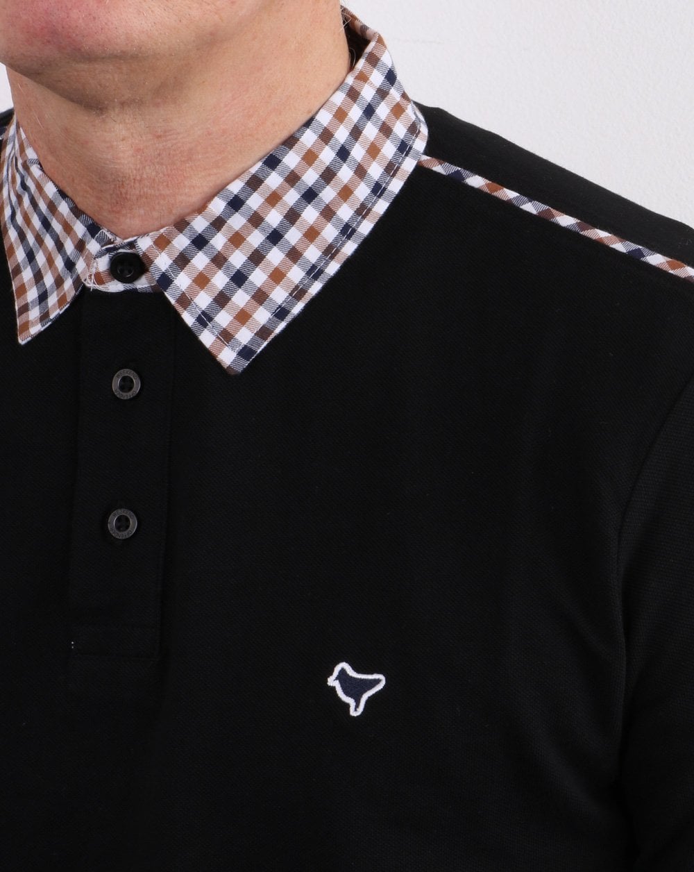 Weekend Offender Check Collar Polo Black