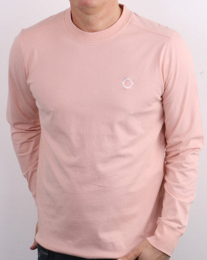 Ma.strum Langarm-T-Shirt mit Symbol in Fleischfarbe