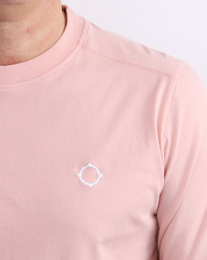 Ma.strum Langarm-T-Shirt mit Symbol in Fleischfarbe