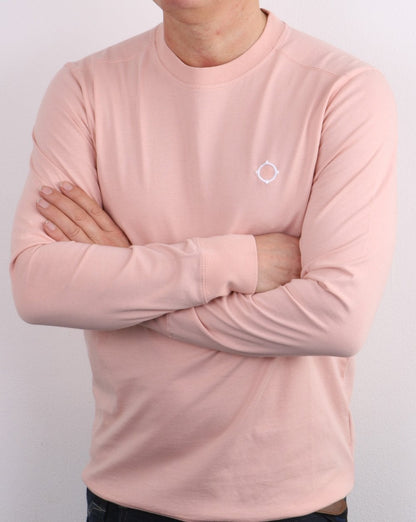 Ma.strum Langarm-T-Shirt mit Symbol in Fleischfarbe
