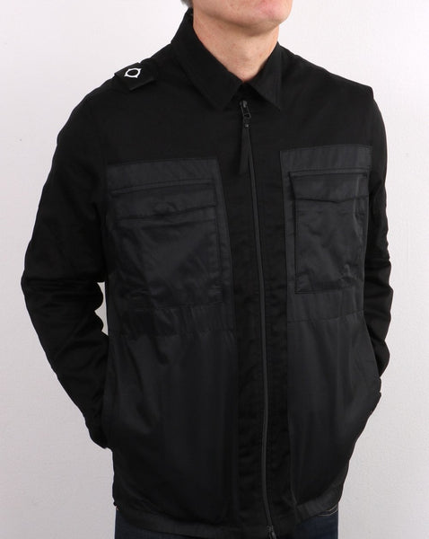 Ma.strum Zip Through Overshirt Jet Black