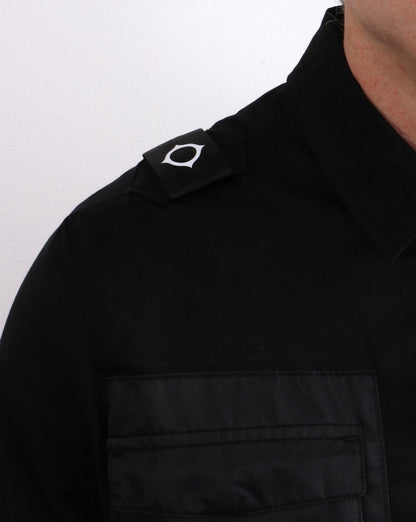 Ma.strum Überhemd mit durchgehendem Reißverschluss Tiefschwarz