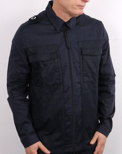 Ma.strum Overshirt mit durchgehendem Reißverschluss, Marineblau