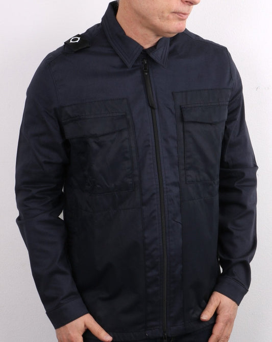 Ma.Strum Ma.strum Overshirt mit durchgehendem Reißverschluss, Marineblau