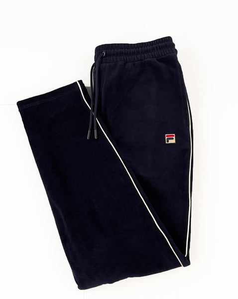 Fila Vintage Terrinda Velour Track Pants Navy