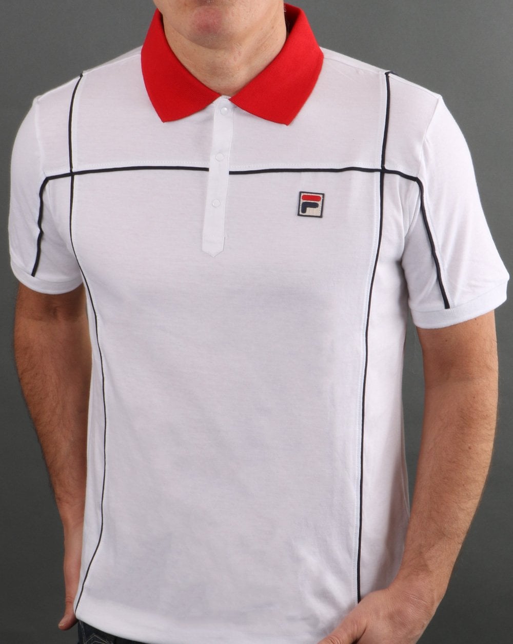 Fila Vintage Terrinda Poloshirt Weiß/Rot