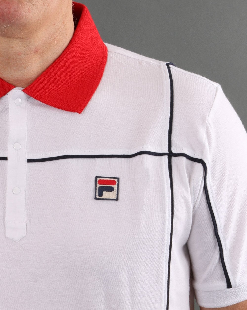 Fila Vintage Terrinda Poloshirt Weiß/Rot