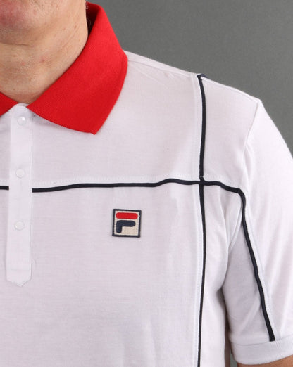 Fila Vintage Terrinda Poloshirt Weiß/Rot