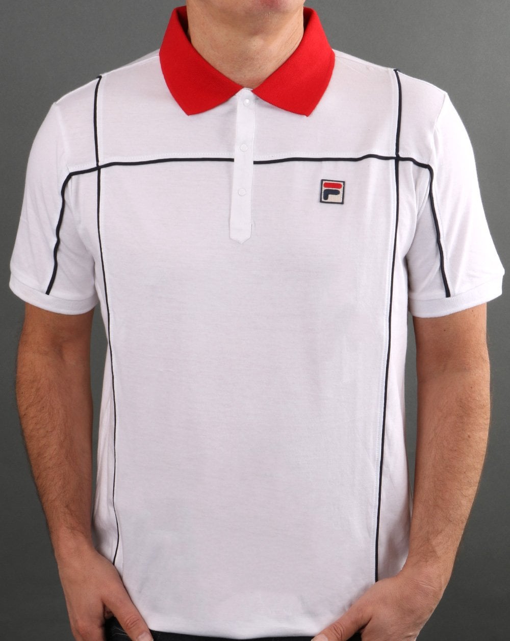 Fila Vintage Terrinda Poloshirt Weiß/Rot