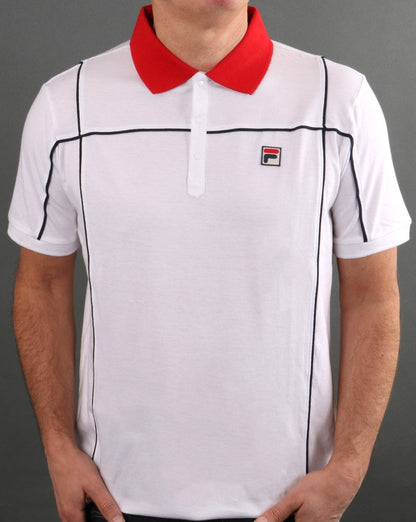 Fila Vintage Terrinda Poloshirt Weiß/Rot