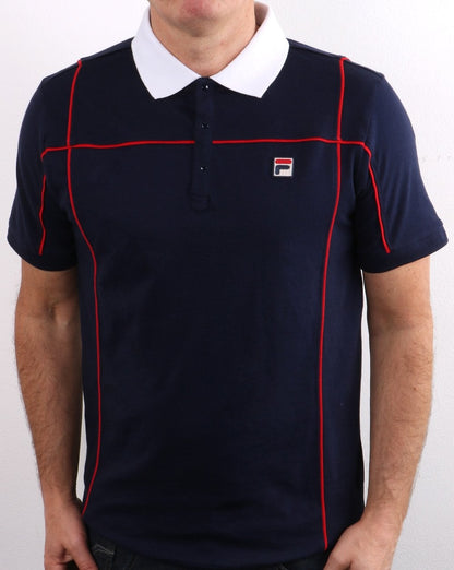 Fila Vintage Terrinda Poloshirt Marineblau/Weiß