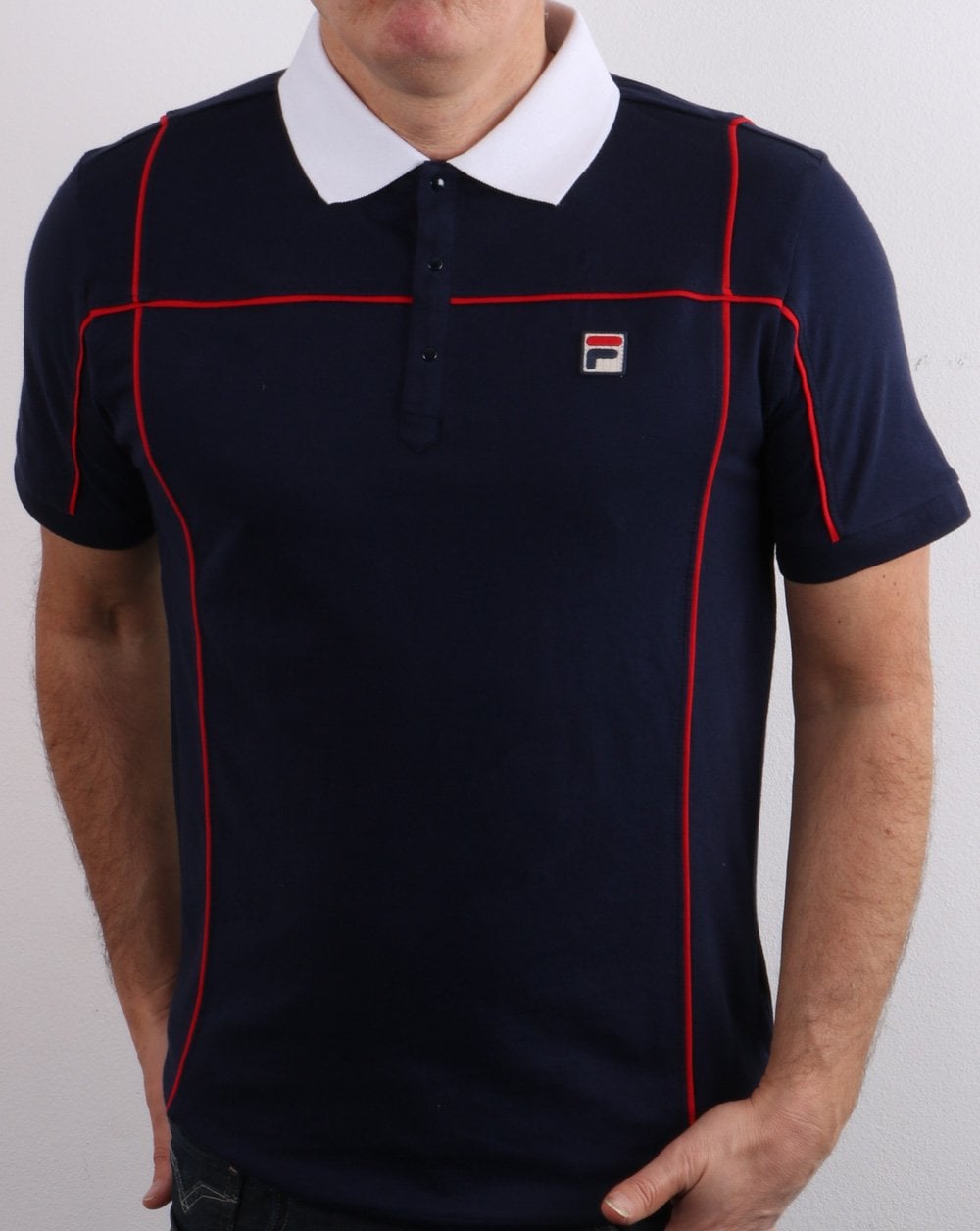 Fila Vintage Terrinda Poloshirt Marineblau/Weiß