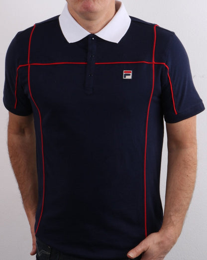Fila Vintage Terrinda Poloshirt Marineblau/Weiß