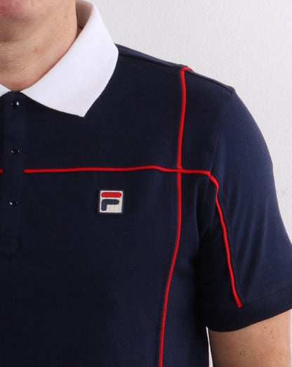 Fila Vintage Terrinda Poloshirt Marineblau/Weiß