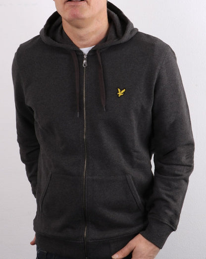 Lyle And Scott – Kapuzenpullover mit durchgehendem Reißverschluss, Anthrazitmeliert