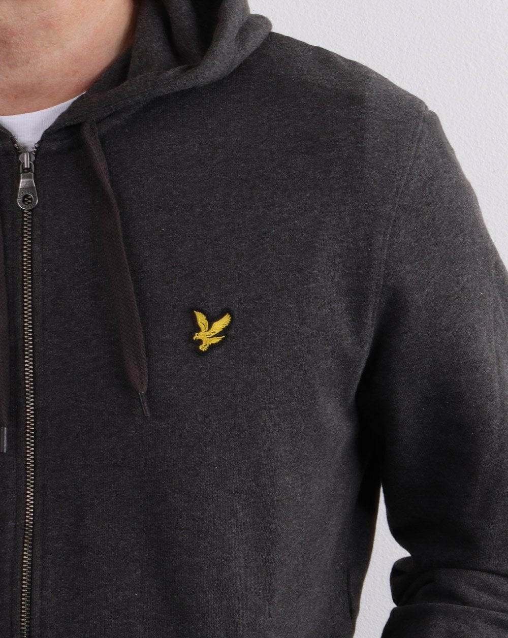 Lyle And Scott Zip Through Hoodie Charcoal Marl