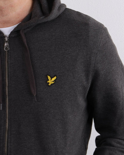 Lyle And Scott – Kapuzenpullover mit durchgehendem Reißverschluss, Anthrazitmeliert