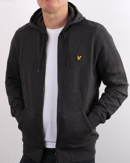 Lyle And Scott – Kapuzenpullover mit durchgehendem Reißverschluss, Anthrazitmeliert