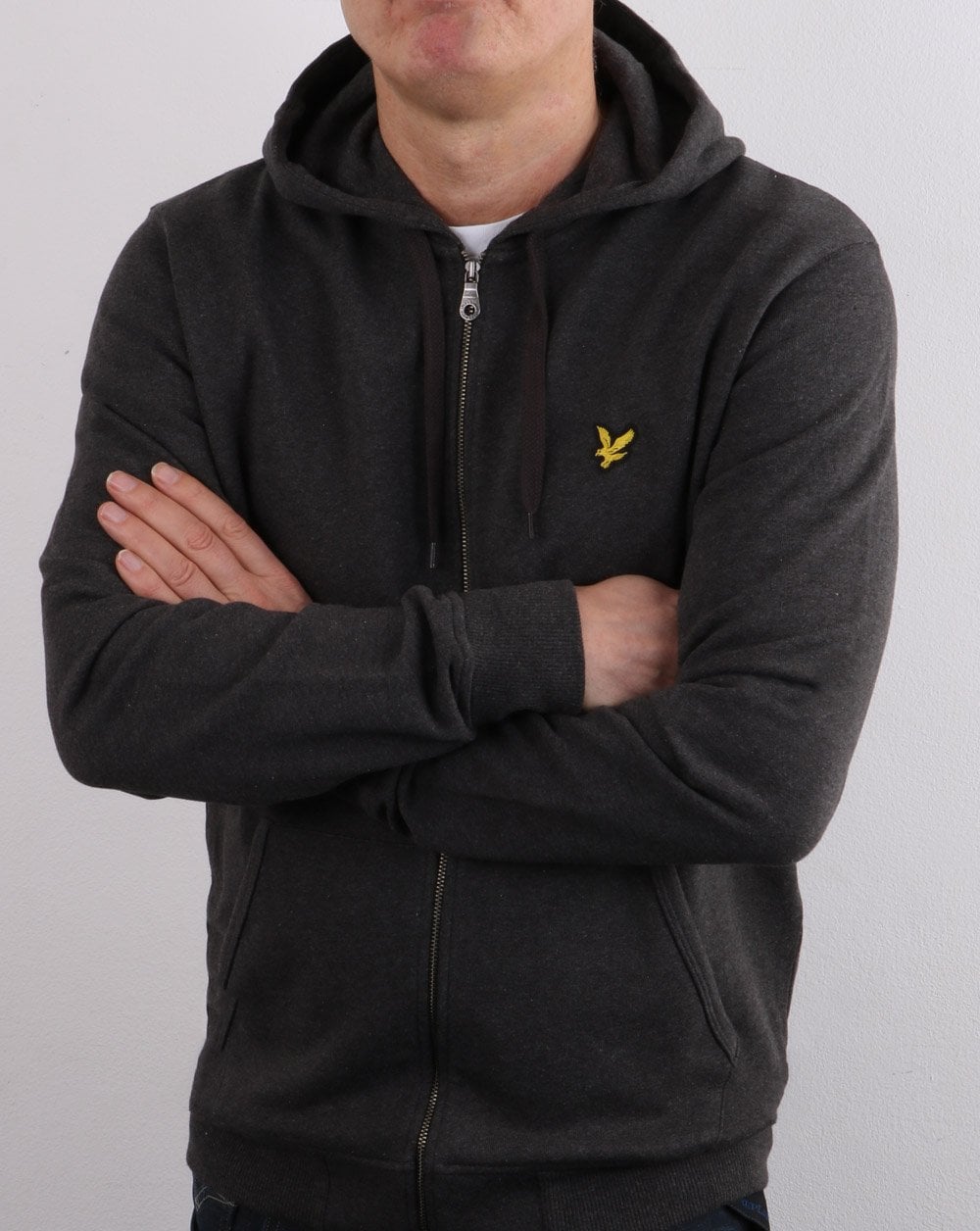 Lyle And Scott – Kapuzenpullover mit durchgehendem Reißverschluss, Anthrazitmeliert