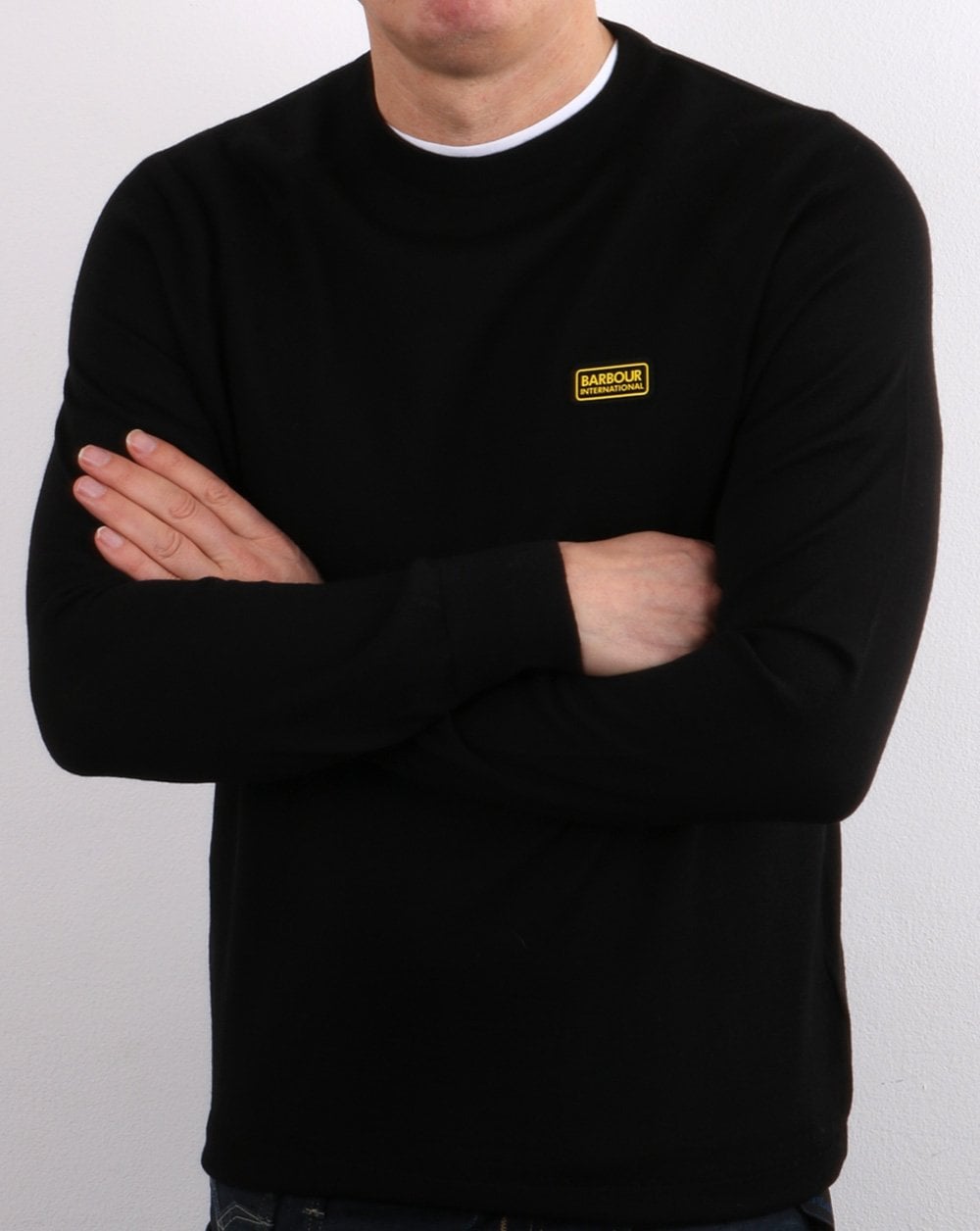 Barbour International Absorb Merino Strick Schwarz