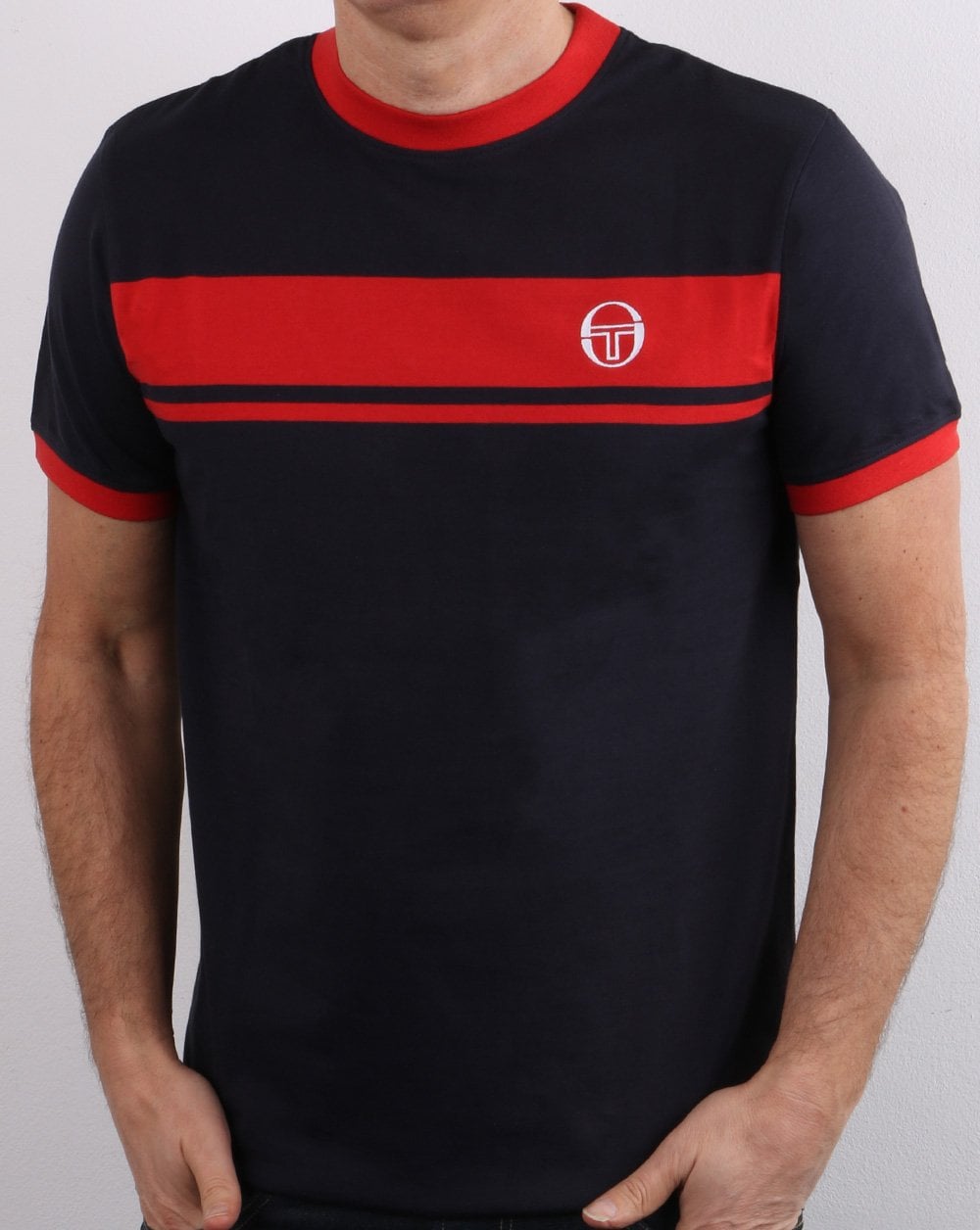 Sergio Tacchini Masters T Shirt Navy /Red