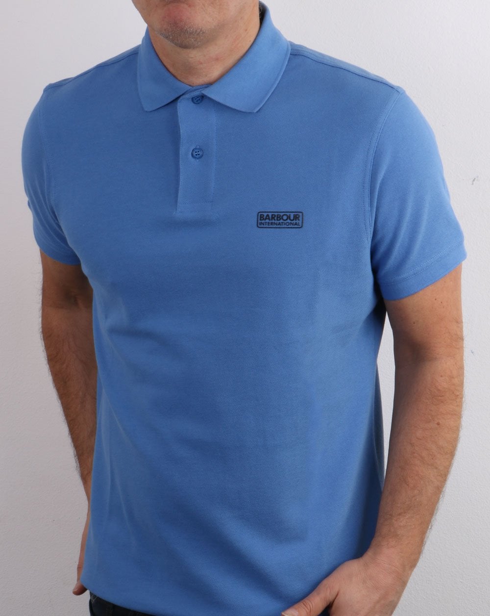 Barbour International Essential Poloshirt Reinblau