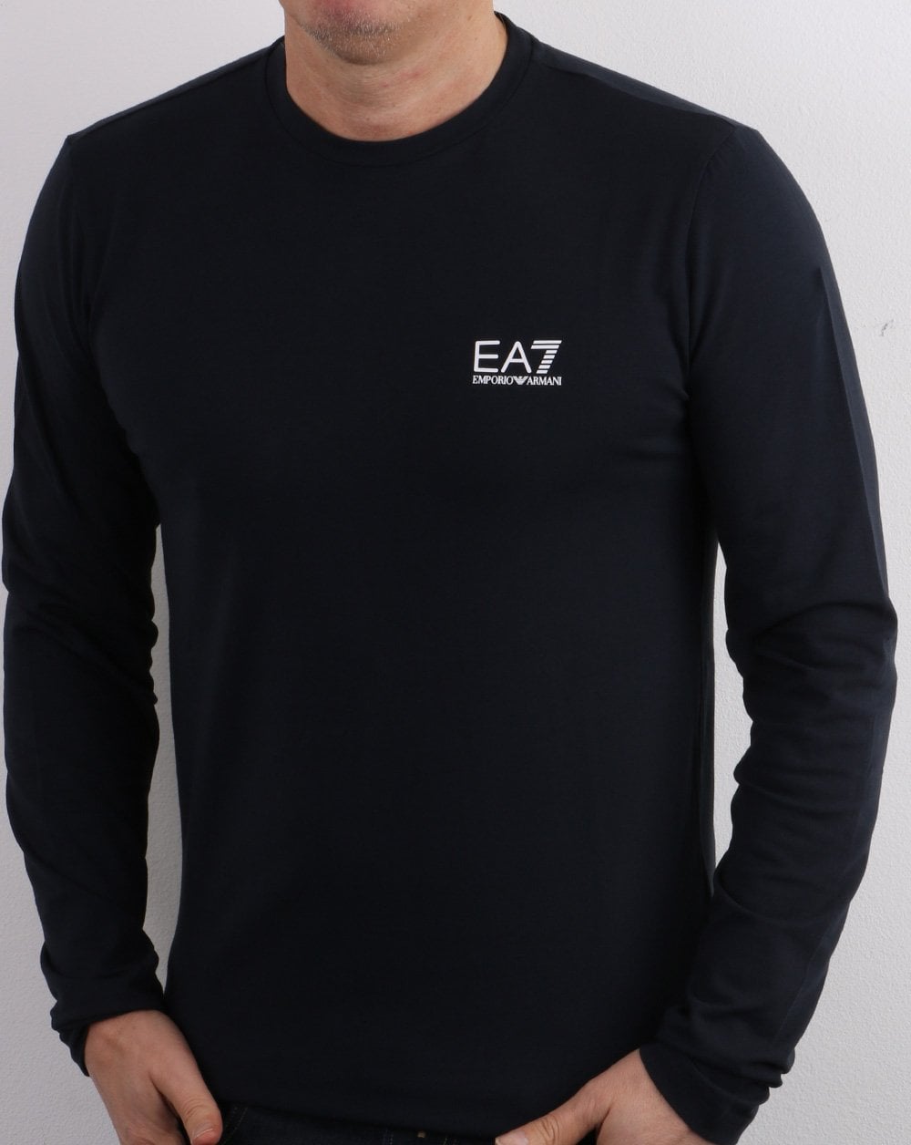 Emporio Armani EA7 Langarm-T-Shirt Marineblau