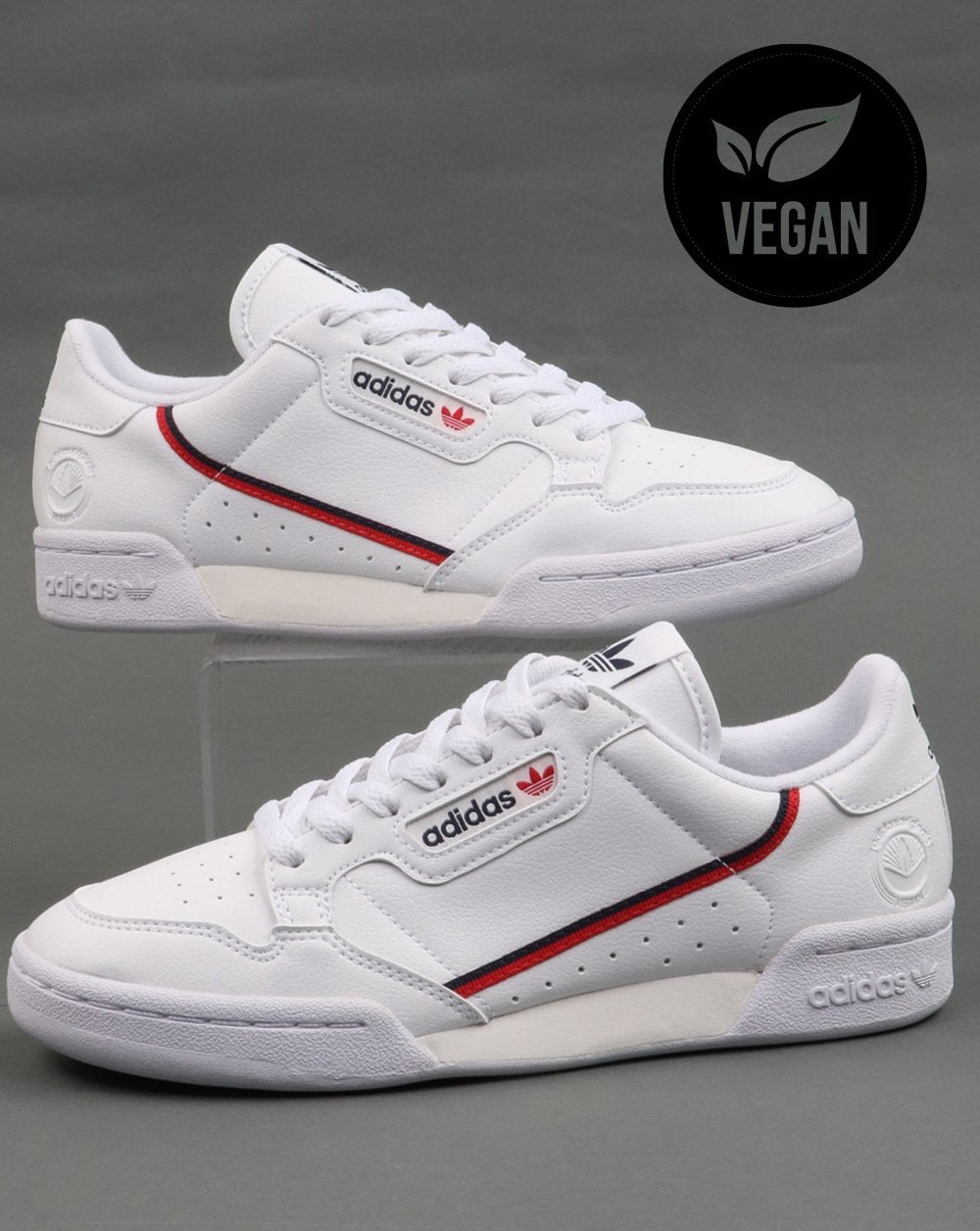 Adidas Continental 80 Vegane Turnschuhe Weiß/Marineblau/Rot