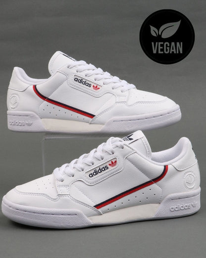 Adidas Continental 80 Vegane Turnschuhe Weiß/Marineblau/Rot
