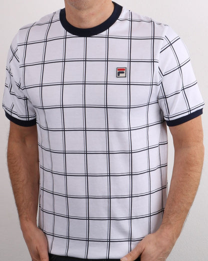 Fila Vintage Window Check T-Shirt Weiß
