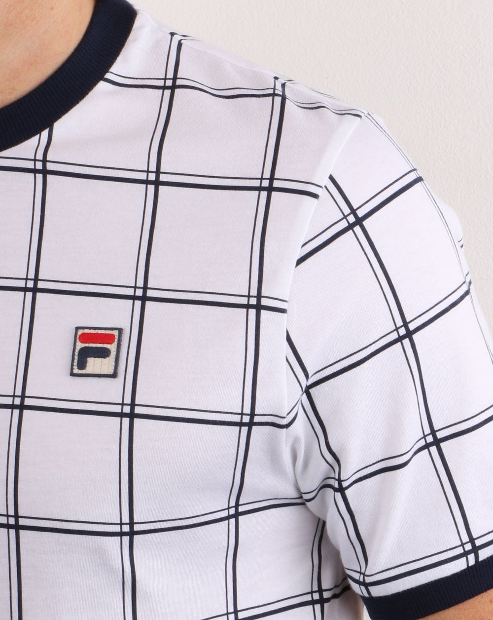 Fila Vintage Window Check T Shirt White