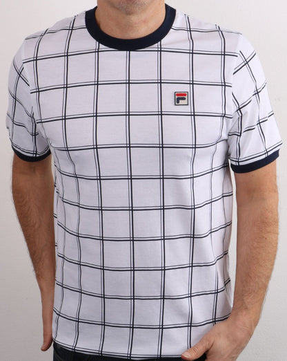 Fila Vintage Window Check T-Shirt Weiß