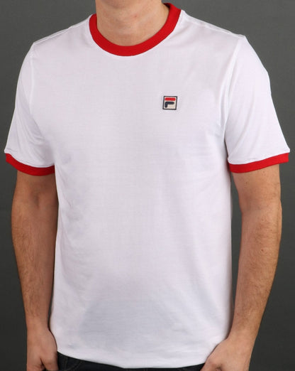 Fila Vintage Ringer T-Shirt Weiß/Rot