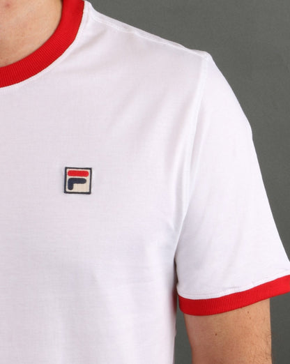 Fila Vintage Ringer T-Shirt Weiß/Rot