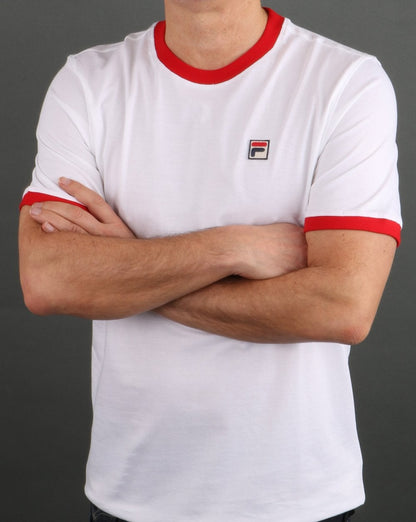 Fila Vintage Ringer T-Shirt Weiß/Rot