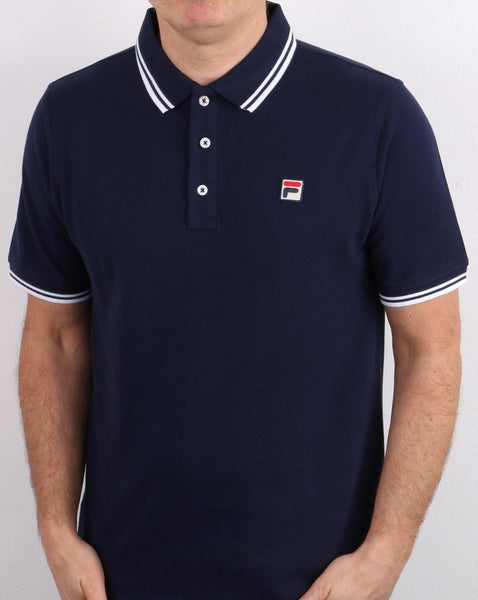 Fila Vintage Tipped Polo Shirt Navy