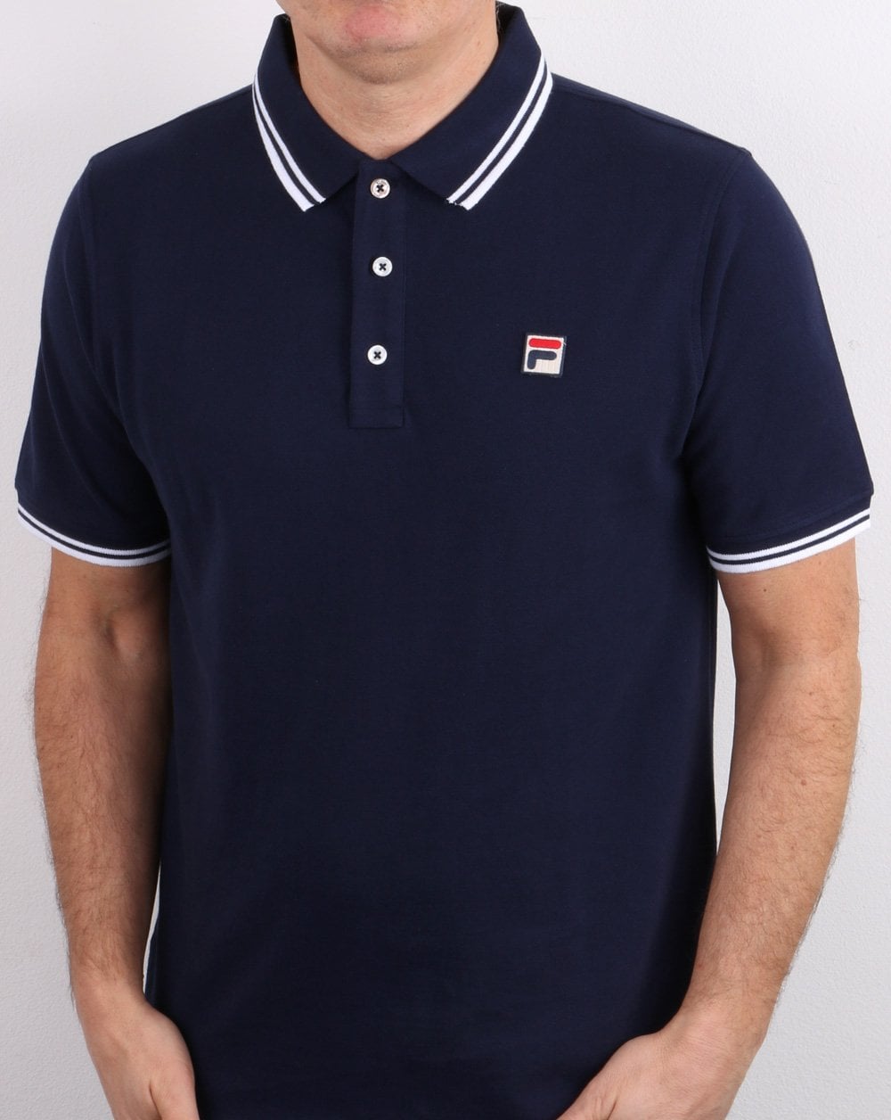 Fila Vintage Tipped Polo Shirt Navy