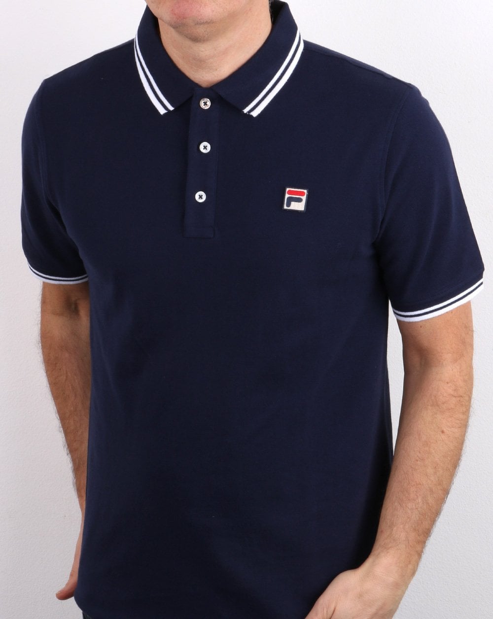 Fila – Poloshirt mit Vintage-Streifen und Marineblau