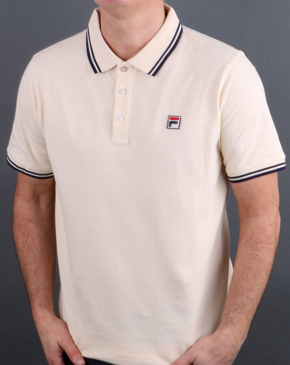 Fila Vintage Tipped Polo Shirt Cream