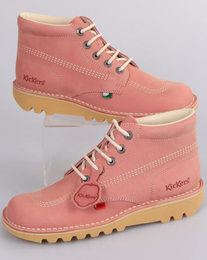Kickers Kick Hi Nubuk-Stiefel, Rosa