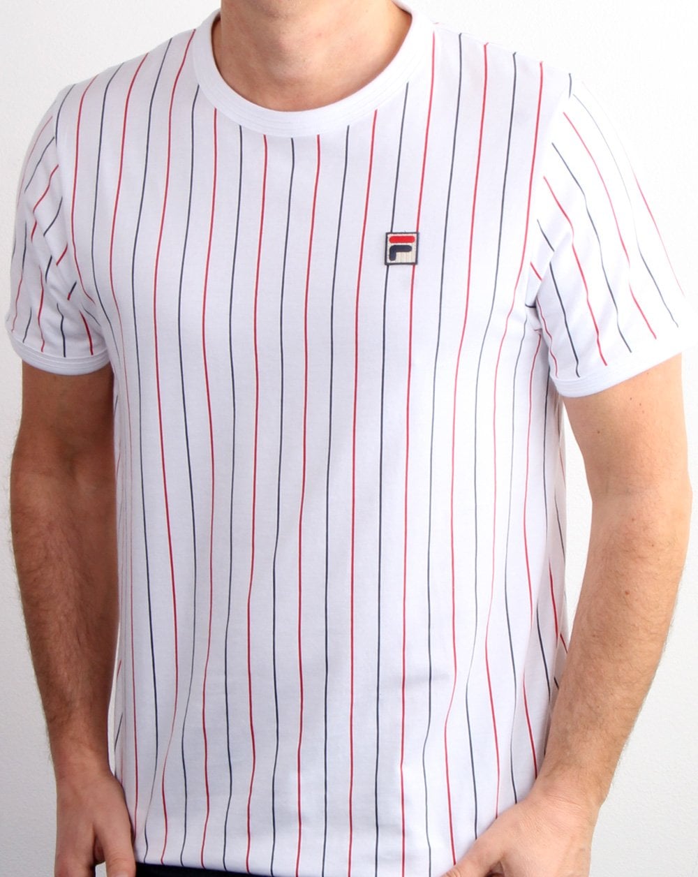 Fila Vintage Striped T Shirt Weiß/Mehrfarbig