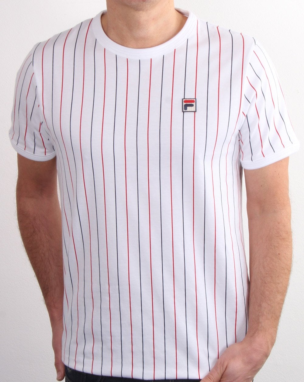 Fila Vintage Striped T Shirt Weiß/Mehrfarbig