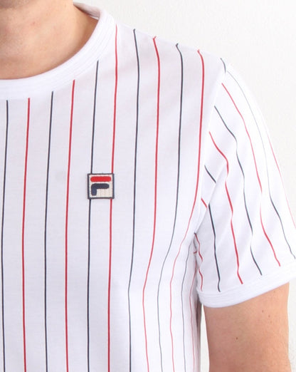 Fila Vintage Striped T Shirt Weiß/Mehrfarbig
