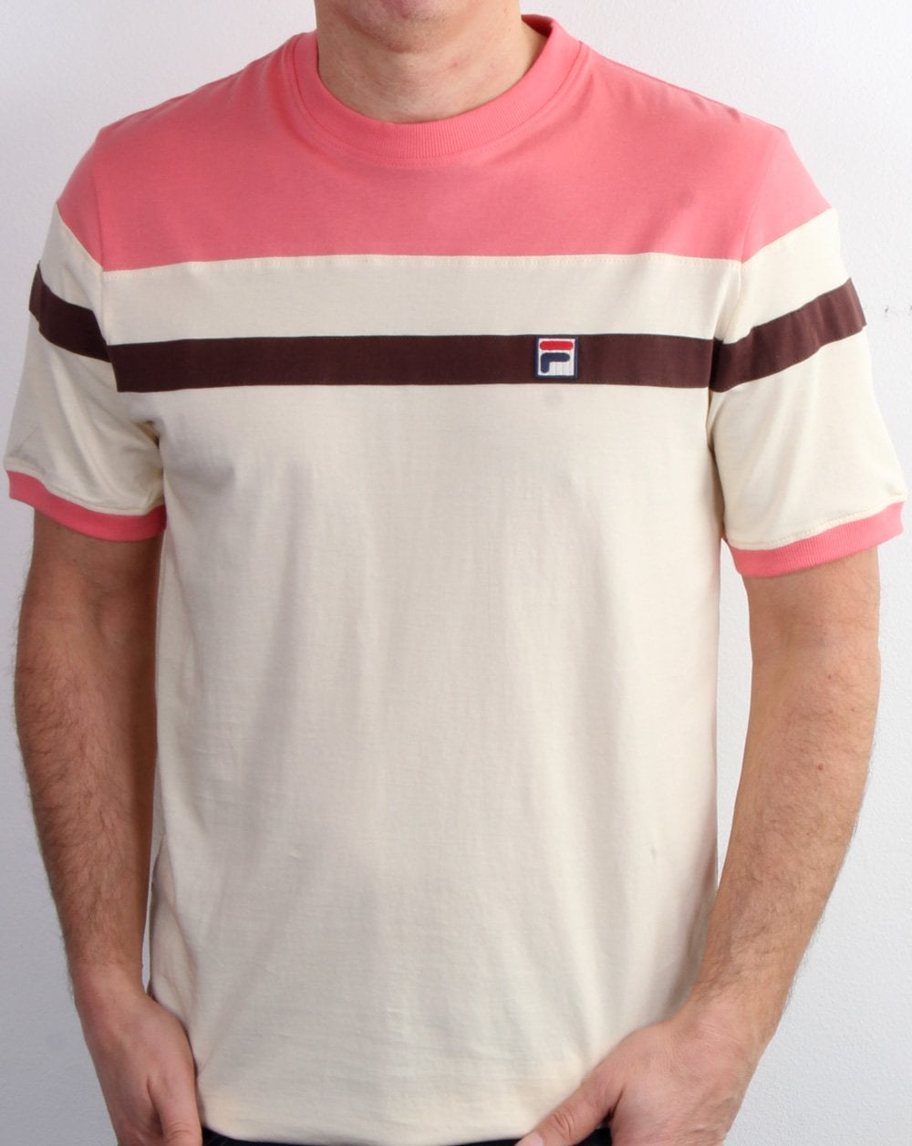 Fila Vintage Sten T-Shirt Creme/Braun/Koralle