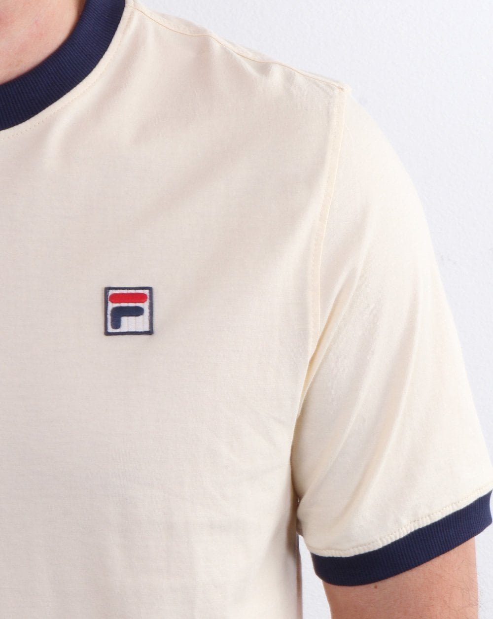 Fila Vintage Ringer T Shirt Cream