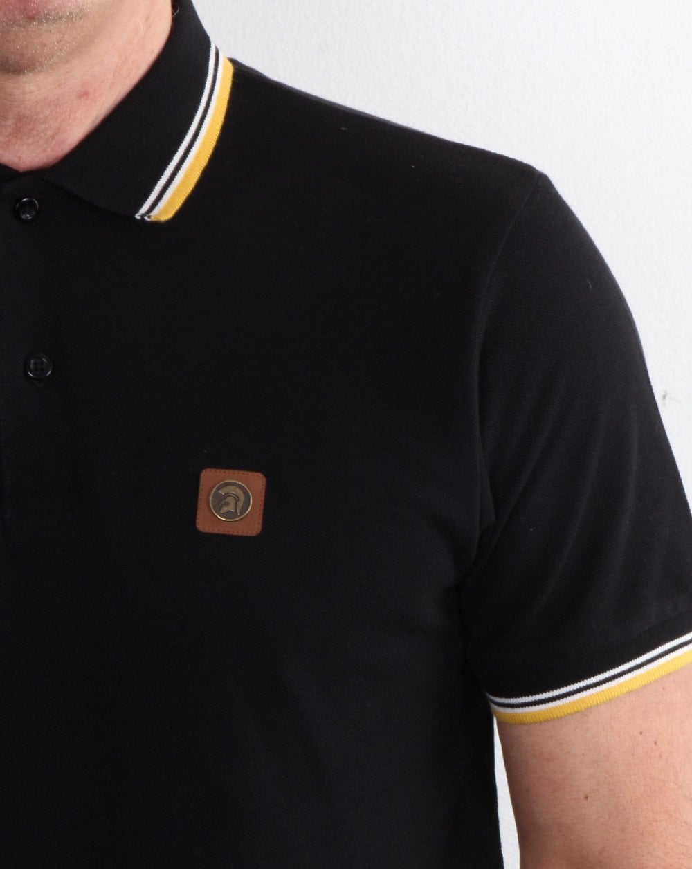 Trojan Piqué-Poloshirt mit Streifen in Schwarz