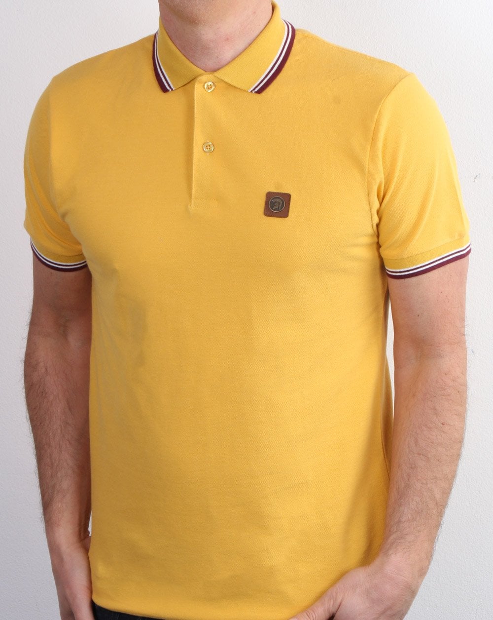 Piqué-Poloshirt „Trojan“ in Senfgelb