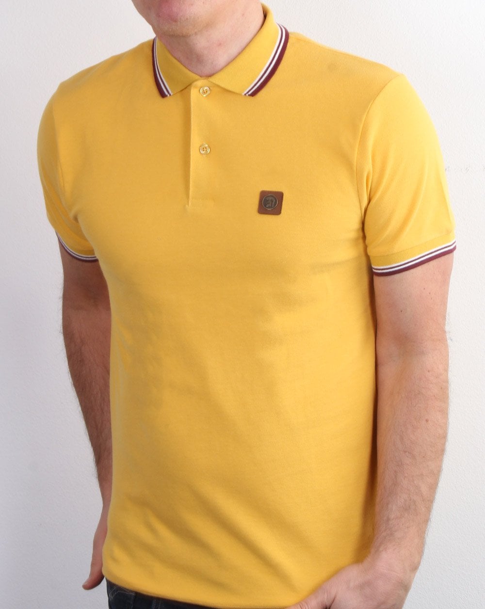 Trojan Tipped Pique Polo Shirt Mustard
