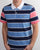 Lacoste Striped Polo Shirt Navy/Pink
