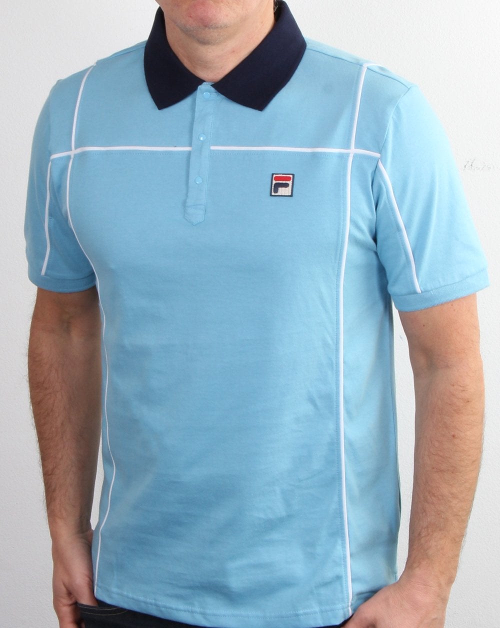 Fila Vintage Terrinda Poloshirt Himmelblau/Marineblau